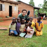 Jacob with a group of children