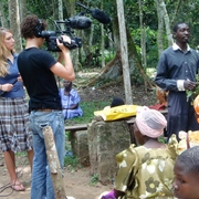Jake films at the traditional healers training
